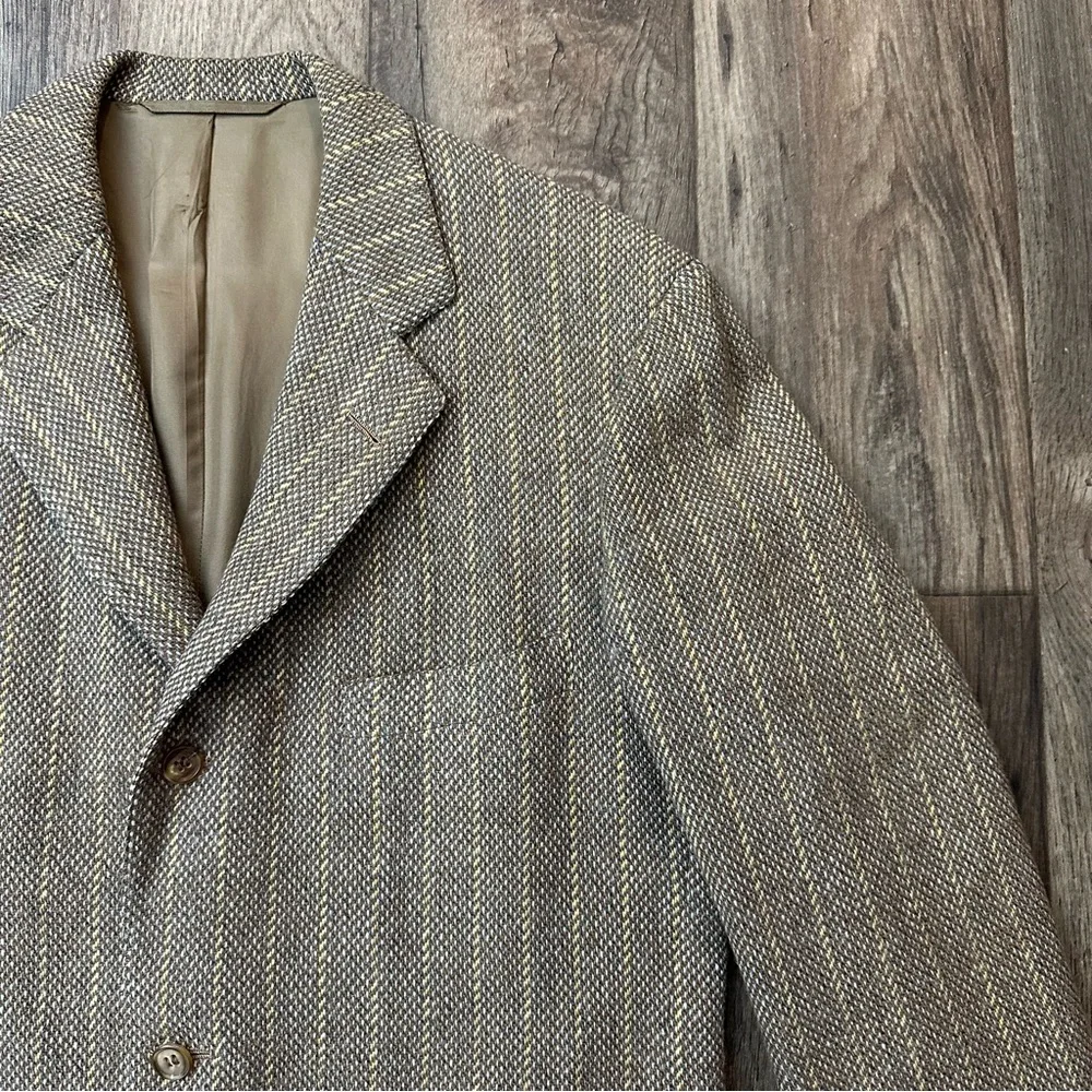 The Andover Shop Men’s Suit Blazer Striped Brown Tan
